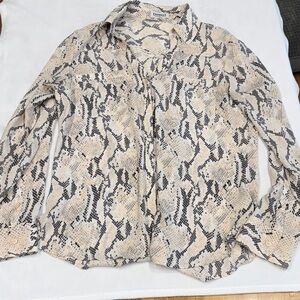 Express Beige and Black Snakeskin Blouse